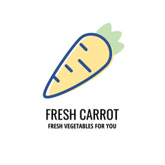 Fresh carrot simple logo template. Fresh vegetables vector icon design.
