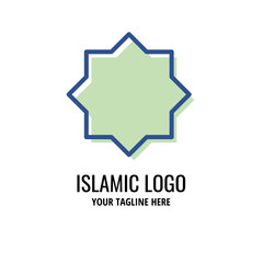 simple islamic logo template. lineal color style