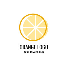Fresh orange simple logo template. Fresh fruit vector icon design