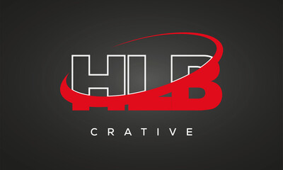 HLB creative letters logo with 360 symbol vector art template design
