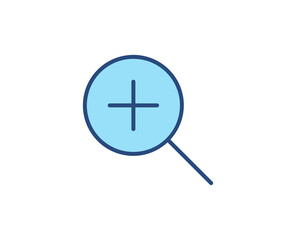 Fototapeta premium Search flat icon. Thin line signs for design logo, visit card, etc. Single high-quality outline symbol for web design or mobile app. Marketing outline pictogram.