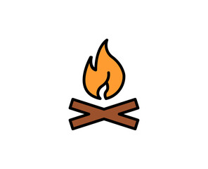 Campfire premium line icon. Simple high quality pictogram. Modern outline style icons. Stroke vector illustration on a white background. 