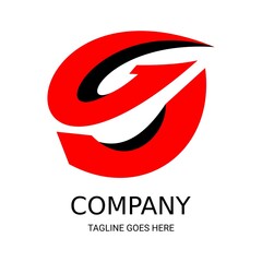 Very cool, unique, and simple black and red letter G logo design.