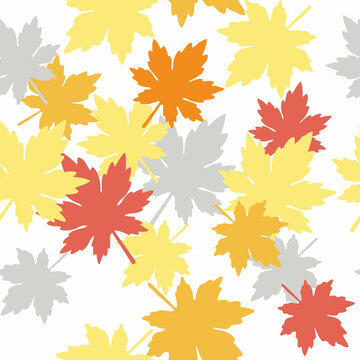 Seasonal autumn maple leaves seamless pattern