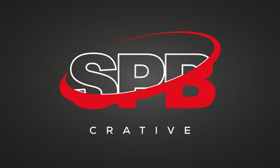SPB creative letters logo with 360 symbol vector art template design