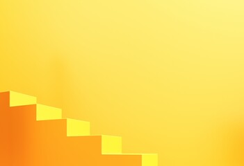 Fototapeta premium Abstract composition, background of geometric objects - 3D render. Minimal bright studio with showcase. Empty Podium, stand of stairs, arches for advertising, presentation of goods, products. 