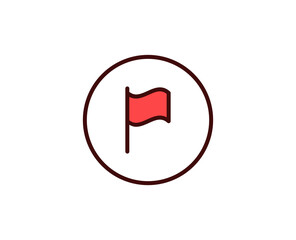 Flag line icon. Vector symbol in trendy flat style on white background. Travel sing for design.