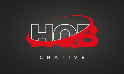 HQB creative letters logo with 360 symbol vector art template design