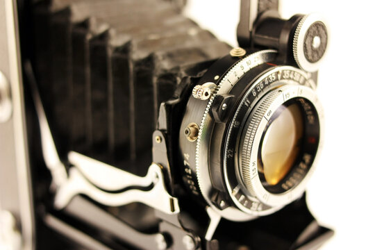 Rangefinder film camera with vintage lens