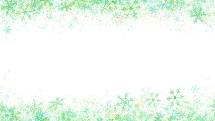 Fluffy snowflake frame background