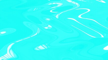 Turquoise liquid with white highlights. Beautiful turquoise background. The wavy surface of the water.
