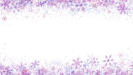 Fluffy snowflake frame background