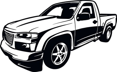 Classic Truck, Muscle car, Classic car, Stencil, Silhouette, Vector Clip Art - Truck 4x4 Off Road - Offroad car for tshirt and emblem © Natalya