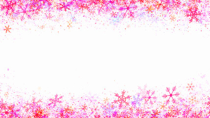 Fluffy snowflake frame background