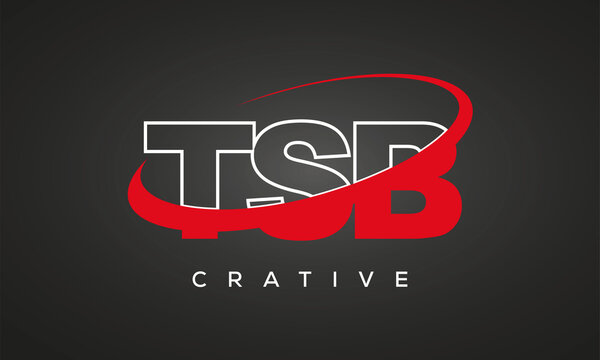 TSB creative letters logo with 360 symbol vector art template design