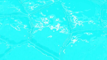 Turquoise smooth surface with white highlights. Beautiful turquoise background. Texture with stone tiles in perspective. Close-up.
