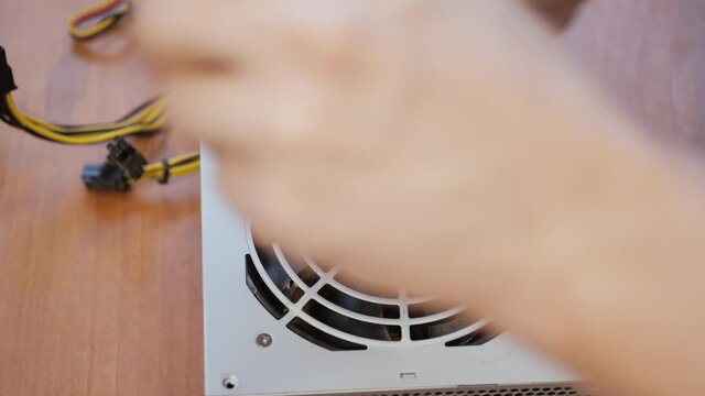 Assembly of computer power supplies. 