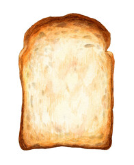 トースト　水彩色鉛筆イラスト