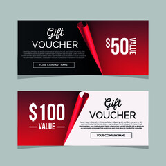 valentine day special gift voucher card banners design templates.