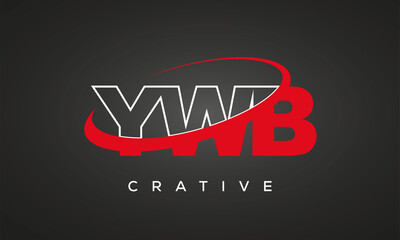 YWB creative letters logo with 360 symbol vector art template design