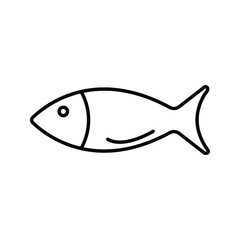 Fish Icon, isolated. Flat design, color editable