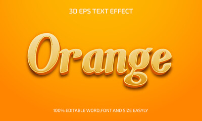 Orange 3d editable text effect style