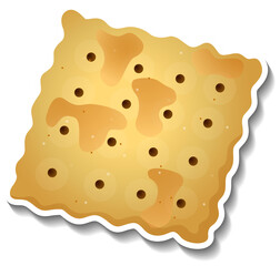 Isolated cracker biscuit in cartoon style