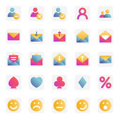 Gradient color icons for universal web & mobile.