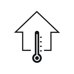 Temperature Change control in the house icon design vector illustration