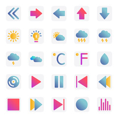 Gradient color icons for universal web & mobile.