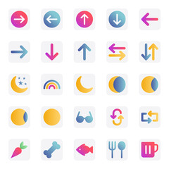 Gradient color icons for universal web & mobile.
