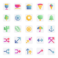 Gradient color icons for universal web & mobile.