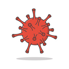 Virus Cell Vector Icon Illustration. Corona Virus Flat Icon. Covid-19