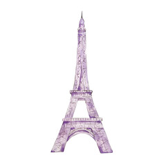 Fototapeta na wymiar Valentine's day, purple eiffel tower