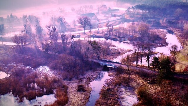 Morning mist over rivers