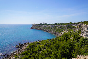Fototapeta na wymiar Vermeille Leucate coast beach in south sea beach Pyrenees Orientales in Languedoc-Roussillon France