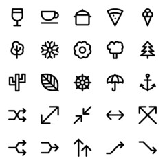 Outline icons for universal web & mobile.