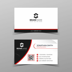 Template Business Card with Black Red Detail