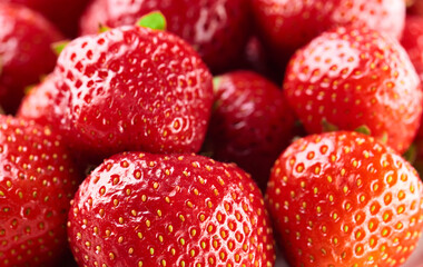 strawberries on white