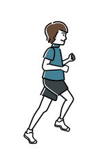 Fototapeta na wymiar ジョギングをする男性のイラスト