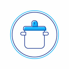 Filled outline Cooking pot icon isolated on white background. Boil or stew food symbol. Vector