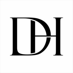 initials monogram Letter DH luxury logo design vector