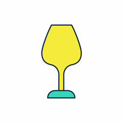 Filled outline Wine glass icon isolated on white background. Wineglass sign. Vector