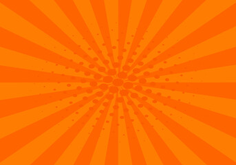 Fototapeta premium comic background halftone dots yellow color. retro sunburst effect 