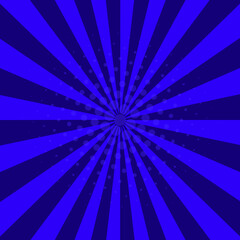 comic background halftone dots blue color.  retro sunburst effect
