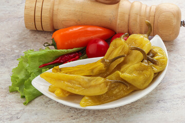 Pickled marinated spicy green pepper