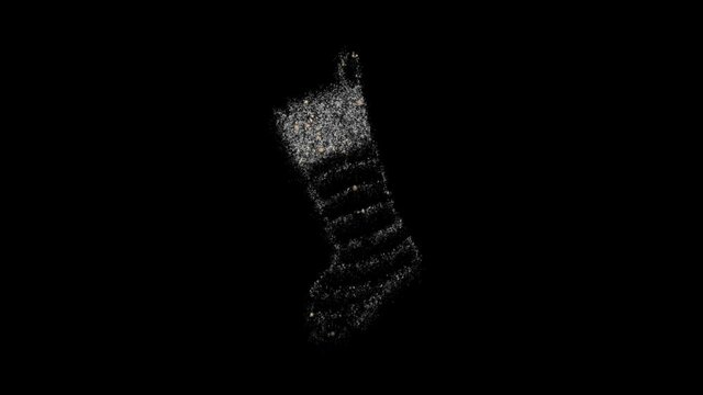 New Year's sock on a black background