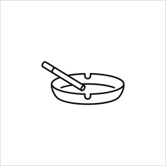 ashtray icon smoking black vector illustration on white background