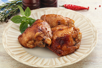 Roasted chicken leg with spicy sauce