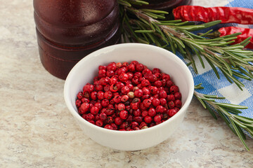 Red pepper corn seeds aroma